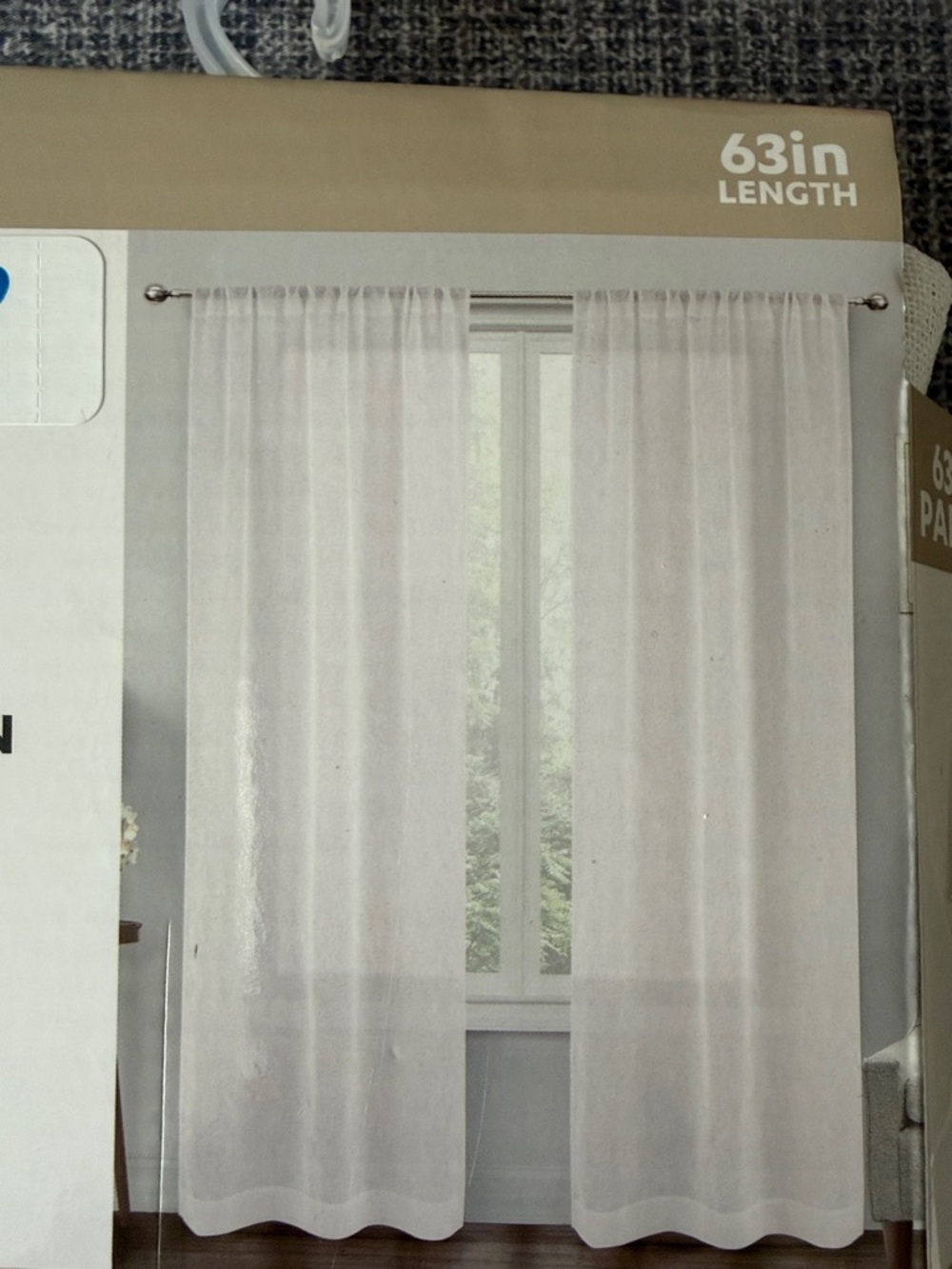 at home Legacy Linen Sheer Curtain Panel in White – Pack of 2